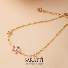 Etoile de Passion Diamond and Pink Sapphire Bracelet | Saratti Fine Jewelry 