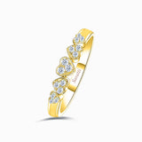 Yellow Gold Five Heart Round Diamond Eternity Wedding Band | Saratti 