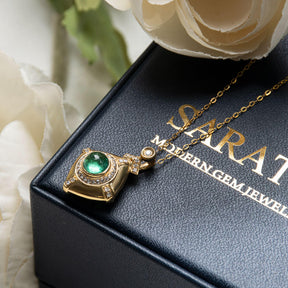 18K Gold Emerald Zodiac Necklace | Saratti Jewelry