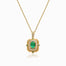 Midori Fortress Natural Emerald and Diamond Vintage Inspired Necklace | Saratti Jewelry