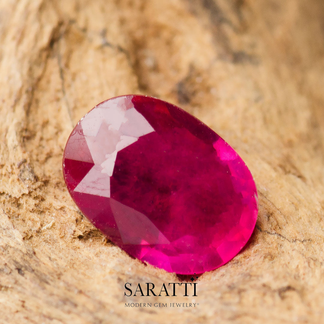 Vibrant Red Oval Ruby, 0.3 Carat | Saratti