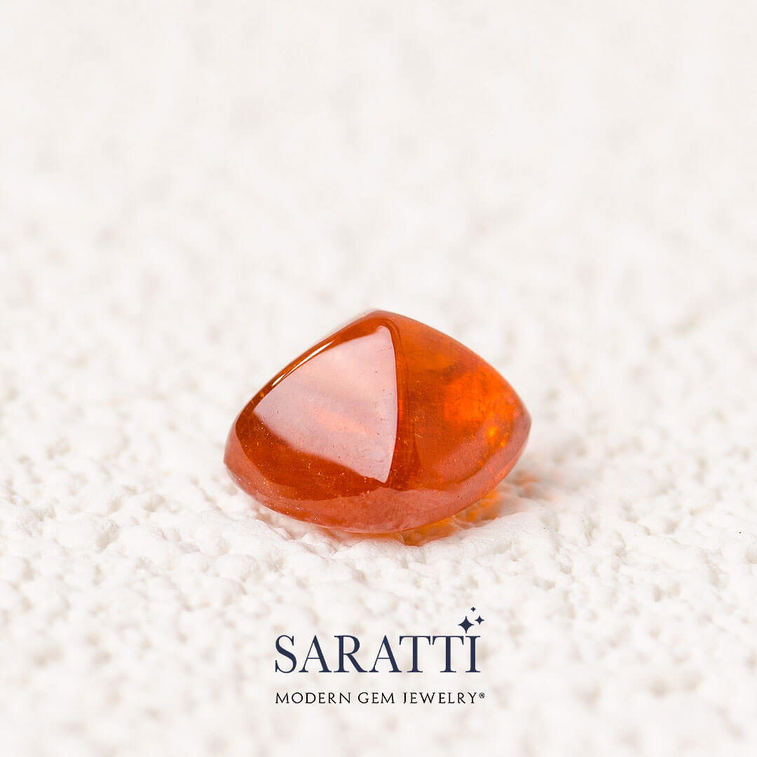 Orange Garnet Sugarloaf Gemstone | Modern Gem Jewelry | Saratti