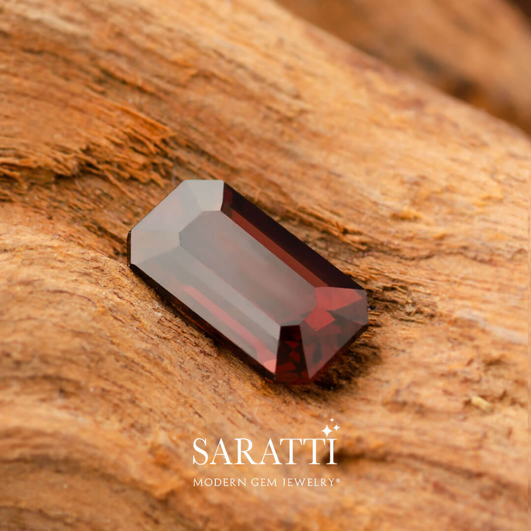 Emerald Cut Natural Red Spinel Gem| Modern Gem Jewelry | Saratti