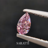 Natural 0.27ct Fancy Purplish Pink diamond pear cut GIA certified | SARATTI
