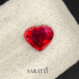 Natural 1.04 carat heart ruby vivid red tone | SARATTI  