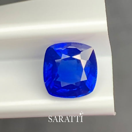Natural 1.16 carat cushion sapphire showing vivid blue tone | SARATTI