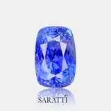 Natural 1.51 carat cushion sapphire vivid blue tone top view | SARATTI  