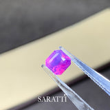  Natural 1.54 carat radiant cut sapphire showing vivid purple tone | SARATTI 