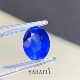 Natural 1.81 carat oval sapphire showing vivid blue tone | SARATTI