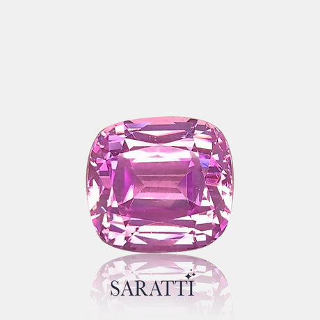 Natural 17.75 carat kunzite cushion showing clean transparency | SARATTI