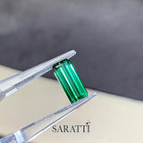 Natural 2.03ct tourmaline showing vertical green teal gradient | SARATTI