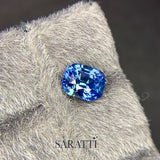 Natural 2.04ct blue sapphire cushion faceted loose stone | SARATTI