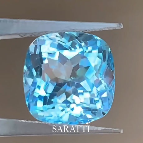  Natural 21.52 carat sky blue topaz showing clean transparency | SARATTI