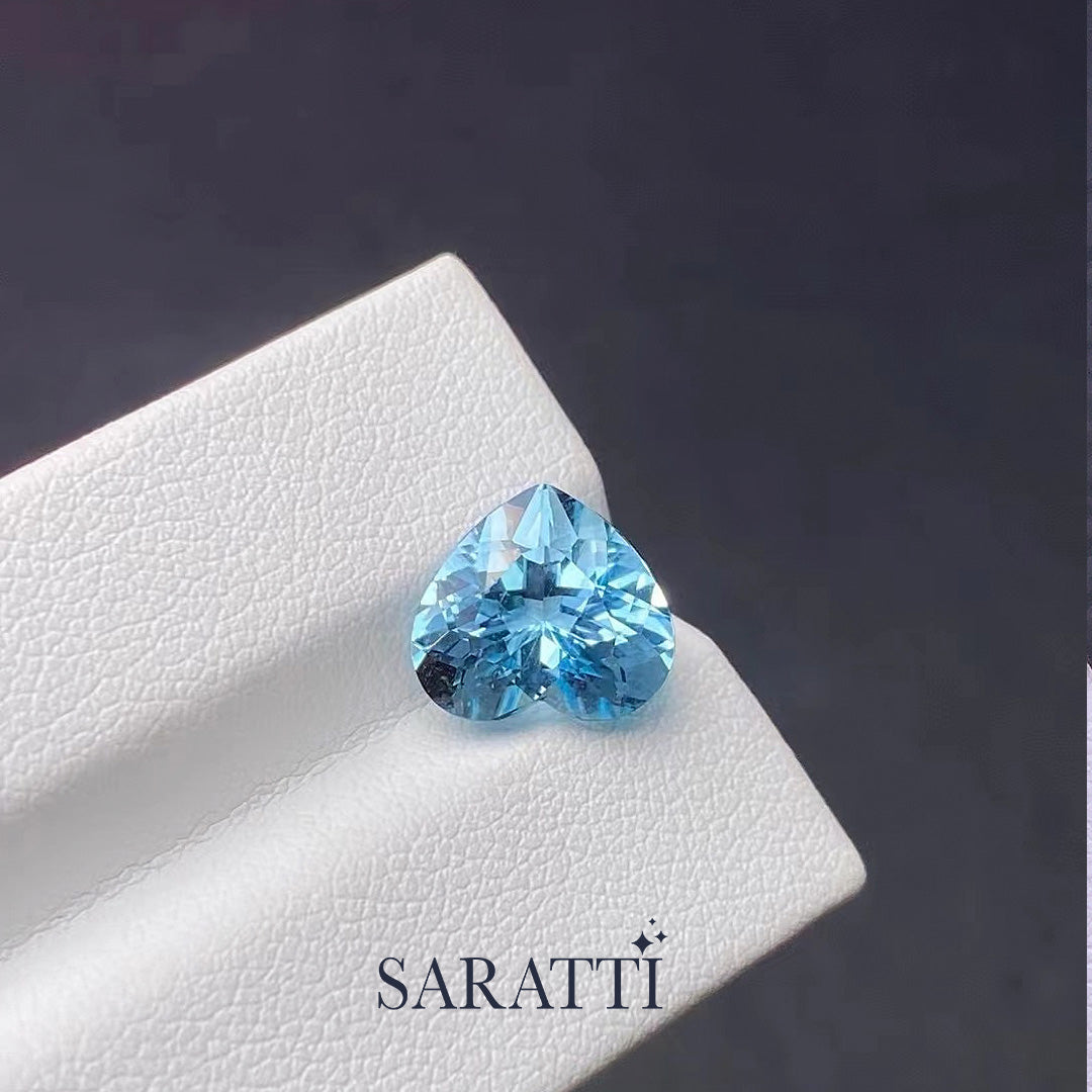 Natural 3.22 Carat Santa Maria Aquamarine Heart Gemstone