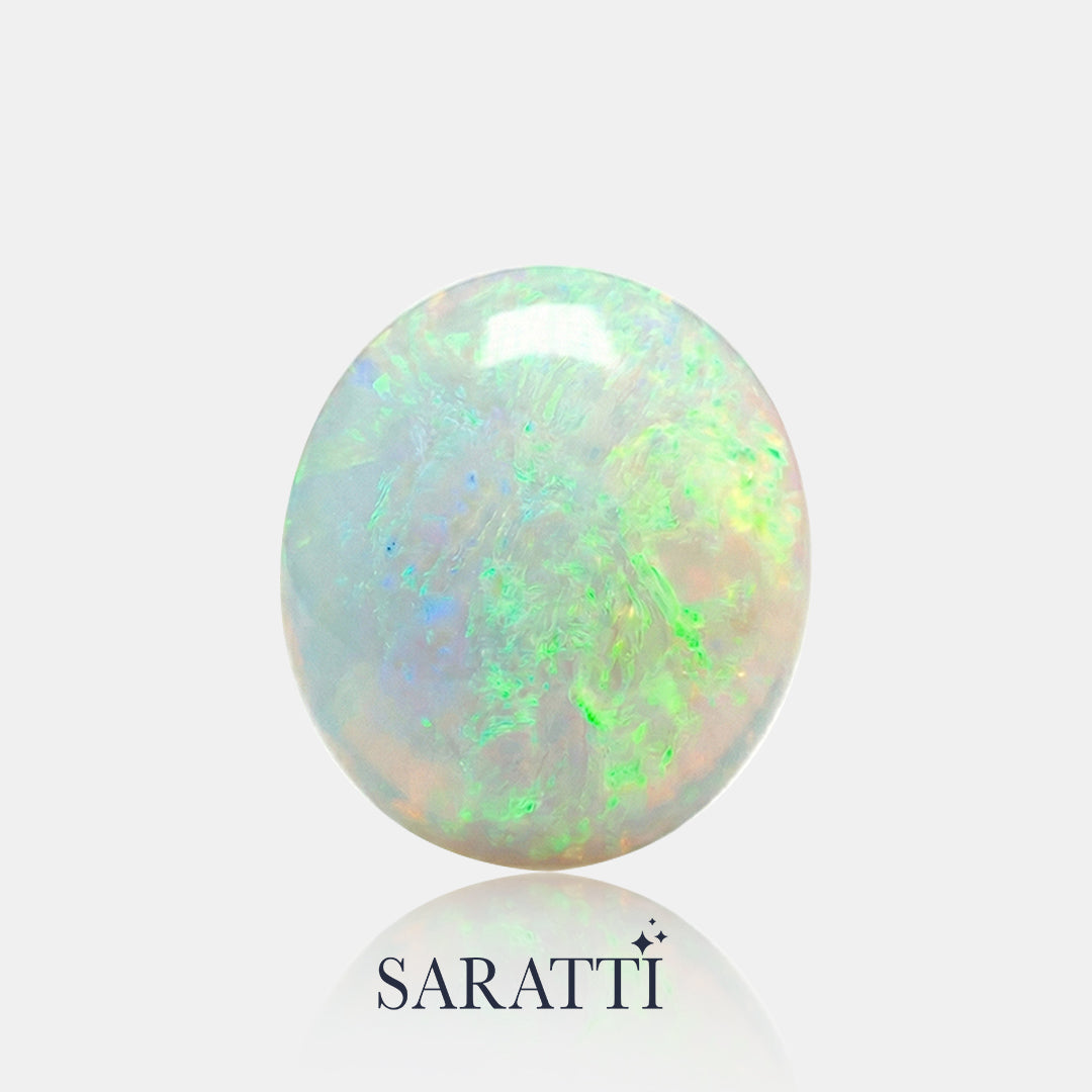 Natural 4.935 carat oval opal showing multicolor flashes | SARATTI