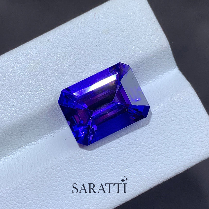 Natural 7.70 Carat Tanzanite Emerald Cut Gemstone