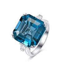 London Blue Topaz Engagement Ring in White Gold