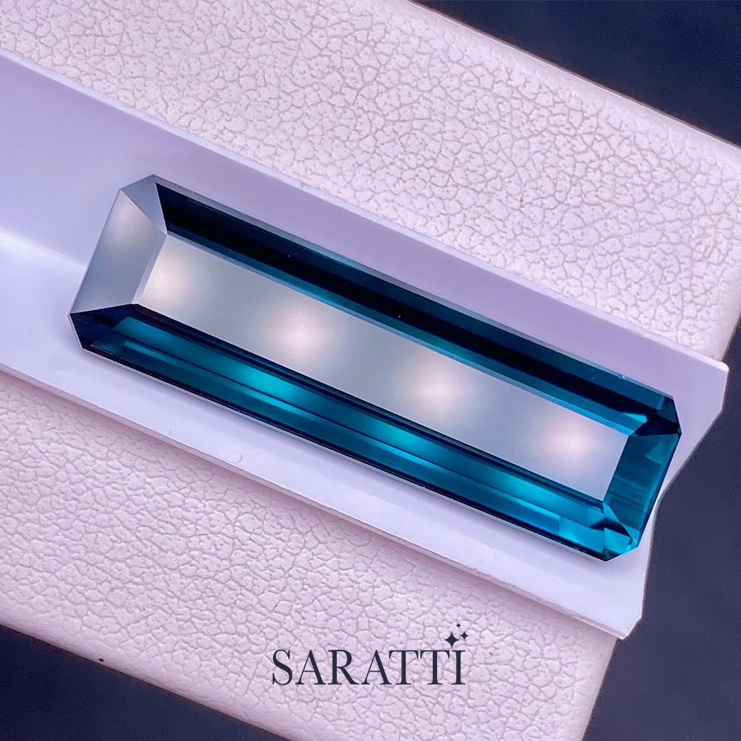 Natural Blue Tourmaline Emerald Cut | SARATTI 
