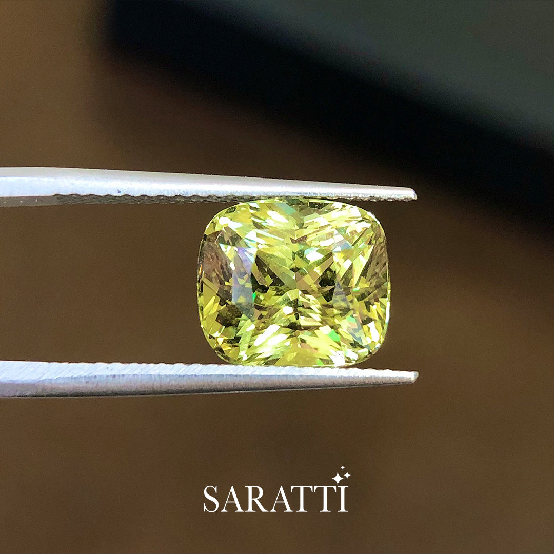 Natural Chrysoberyl Cushion Cut with Vibrant Brilliance | SARATTI