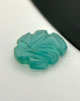 Natural Emerald carved leaf measuring 8 by 6.5 millimetres | SARATTI