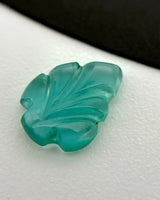 Natural Emerald carved leaf measuring 9 by 4.3 millimetres - SARATTI