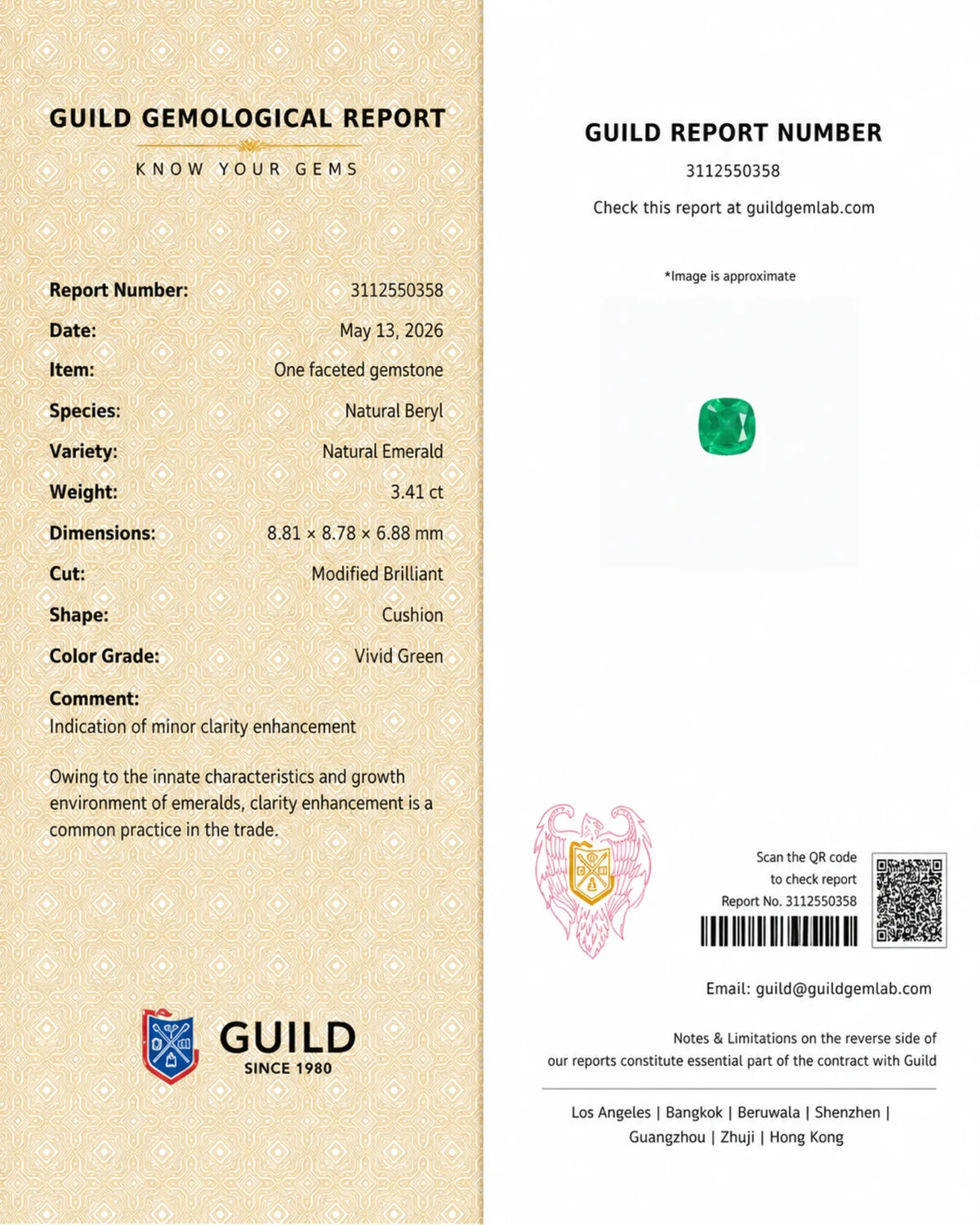 Natural Emerald measuring 8.81 by 8.78 by 6.88 millimetres | SARATTI
