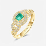 Natural Emerald ring in 18K Yellow Gold with Natural Diamonds - SARATTi