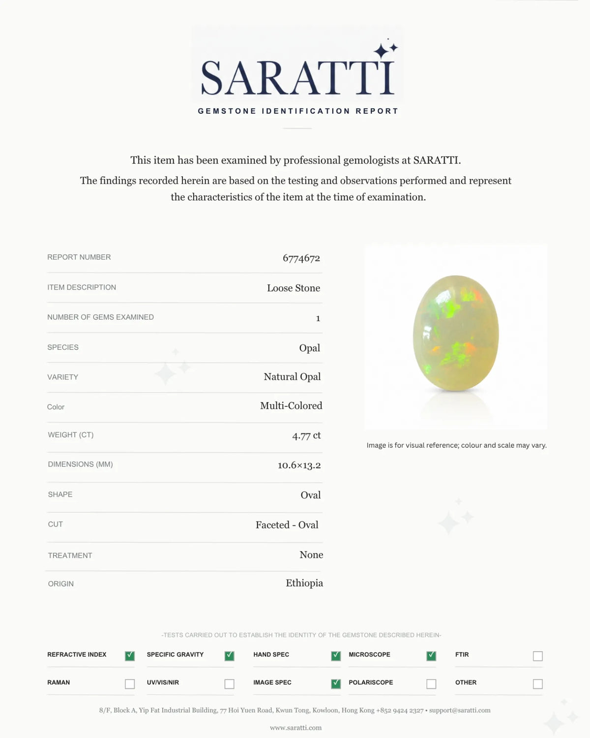 Natural Ethiopian White Opal with green orange and yellow flashes | SARATTI