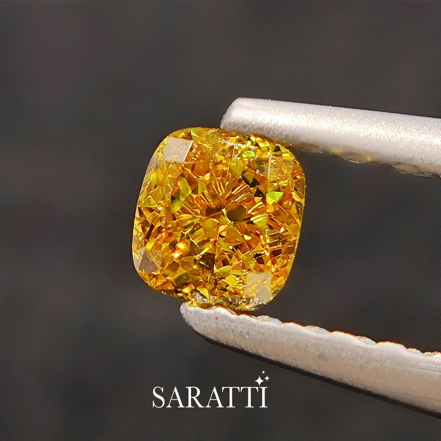 Natural Fancy Vivid Orange Yellow Diamond GIA | SARATTI