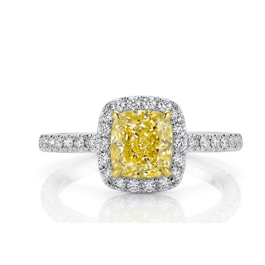 Natural Fancy Yellow Diamond Engagement Ring  - Tiffany Yellow DIamond Ring - SARATTI