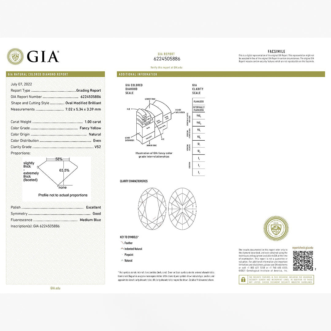 Natural Fancy Yellow diamond oval brilliant faceting loose stone | SARATTI 