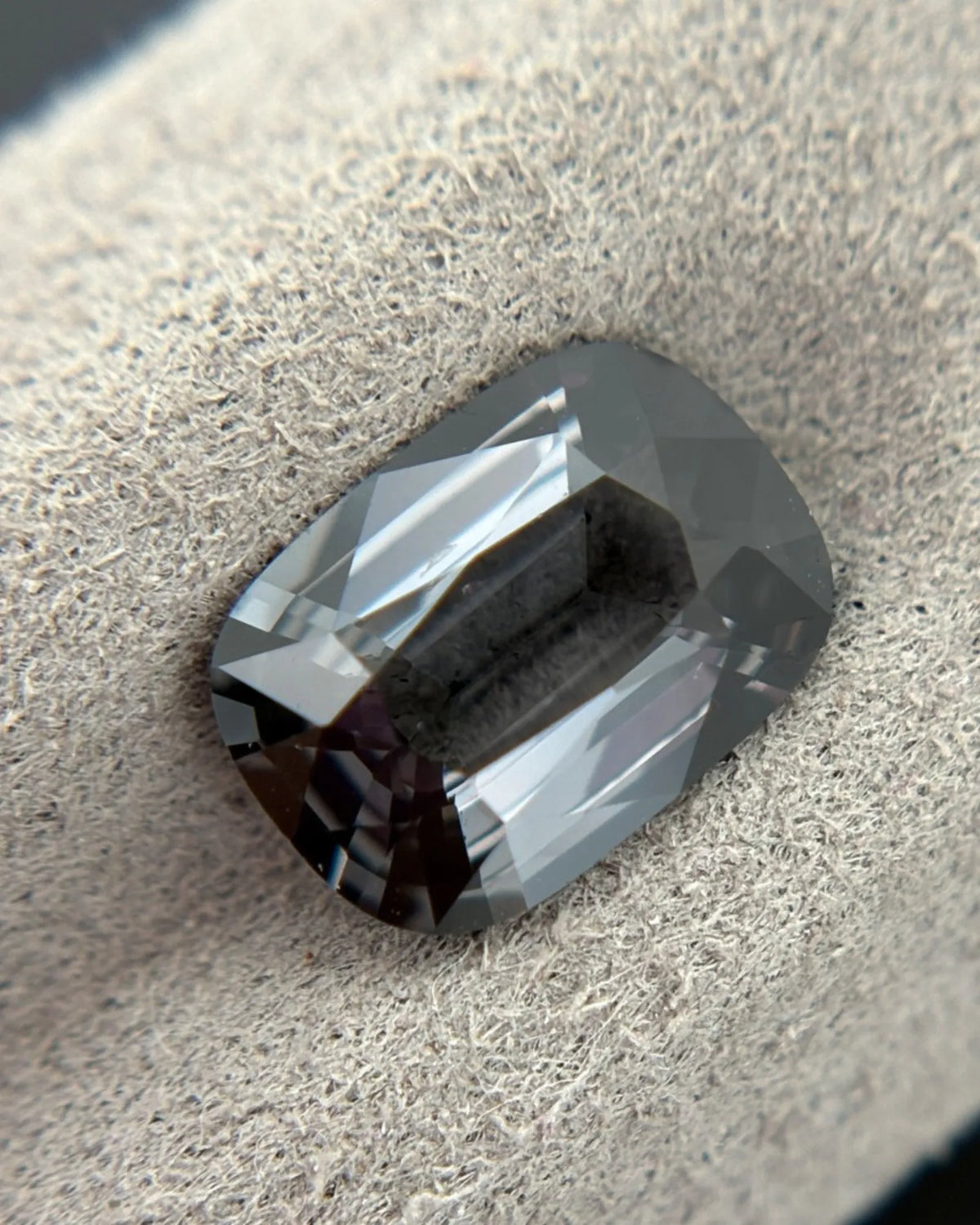 Natural Gray Spinel elongated cushion-cut loose gemstone | SARATTI