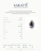 Natural Gray Spinel pear top view with visible facet structure | SARATTI