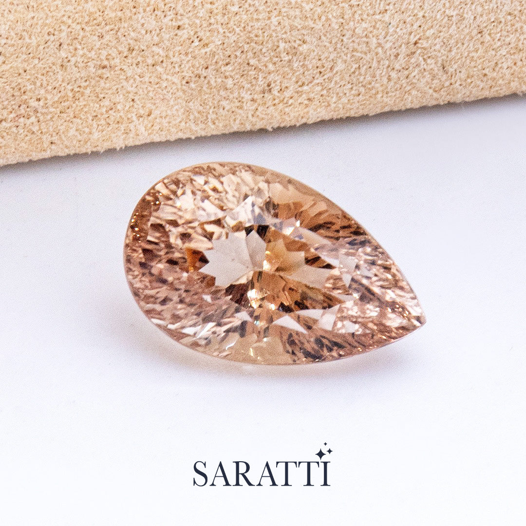 Natural Imperial Topaz 8.62 carat pear shape champagne tone | SARATTI
