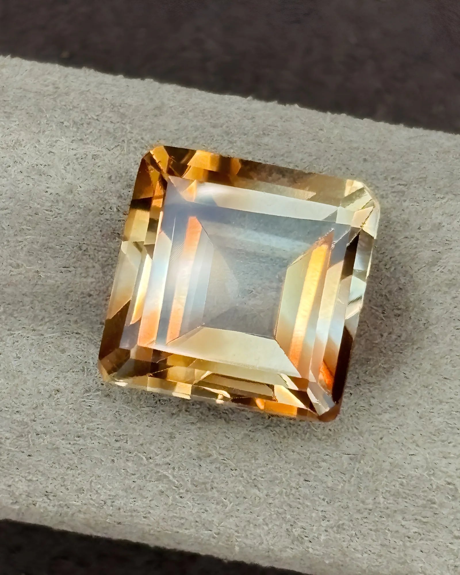 Natural Imperial Topaz Asscher-cut alternate angle | SARATTI