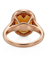 Natural Imperial Topaz bezel ring with open split shank rose gold | SARATTI