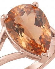Natural Imperial Topaz setting-only design in polished rose gold | SARATTI