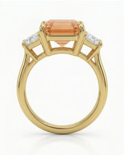 Natural Imperial Topaz setting-only design with diamond sides in yellow gold | SARATTI