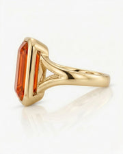 Natural Imperial Topaz setting-only design with yellow gold bezel | SARATTI
