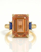 Natural Imperial Topaz setting-only ring in 14K yellow gold | SARATTI