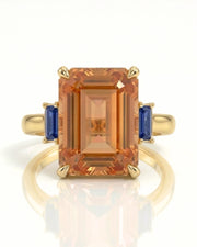 Natural Imperial Topaz setting-only ring in 14K yellow gold | SARATTI