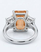 Natural Imperial Topaz setting-only ring with diamond sides in 18K white gold | SARATTI