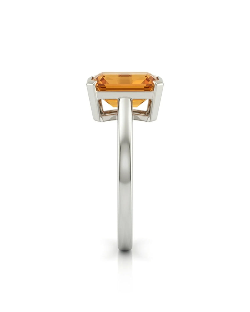 Natural Imperial Topaz setting with orange sapphires and diamonds platinum | SARATTI
