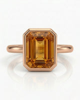  Natural Imperial Topaz setting with orange sapphires and diamonds rose gold - SARATTI