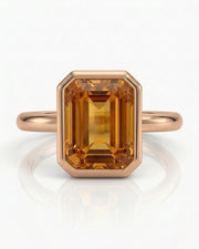  Natural Imperial Topaz setting with orange sapphires and diamonds rose gold - SARATTI