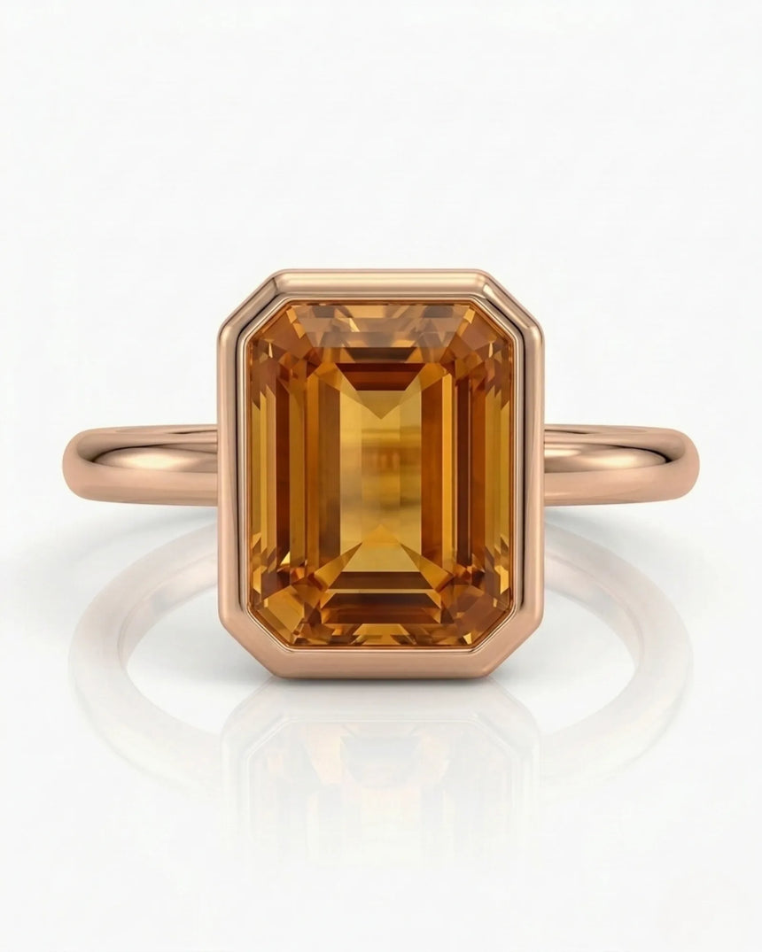  Natural Imperial Topaz setting with orange sapphires and diamonds rose gold - SARATTI