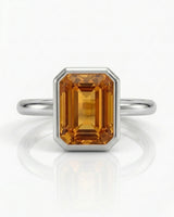  Natural Imperial Topaz setting with orange sapphires and diamonds white gold - SARATTI