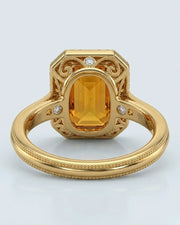 Natural Imperial Topaz setting with orange sapphires and diamonds yellow gold --- SARATTI
