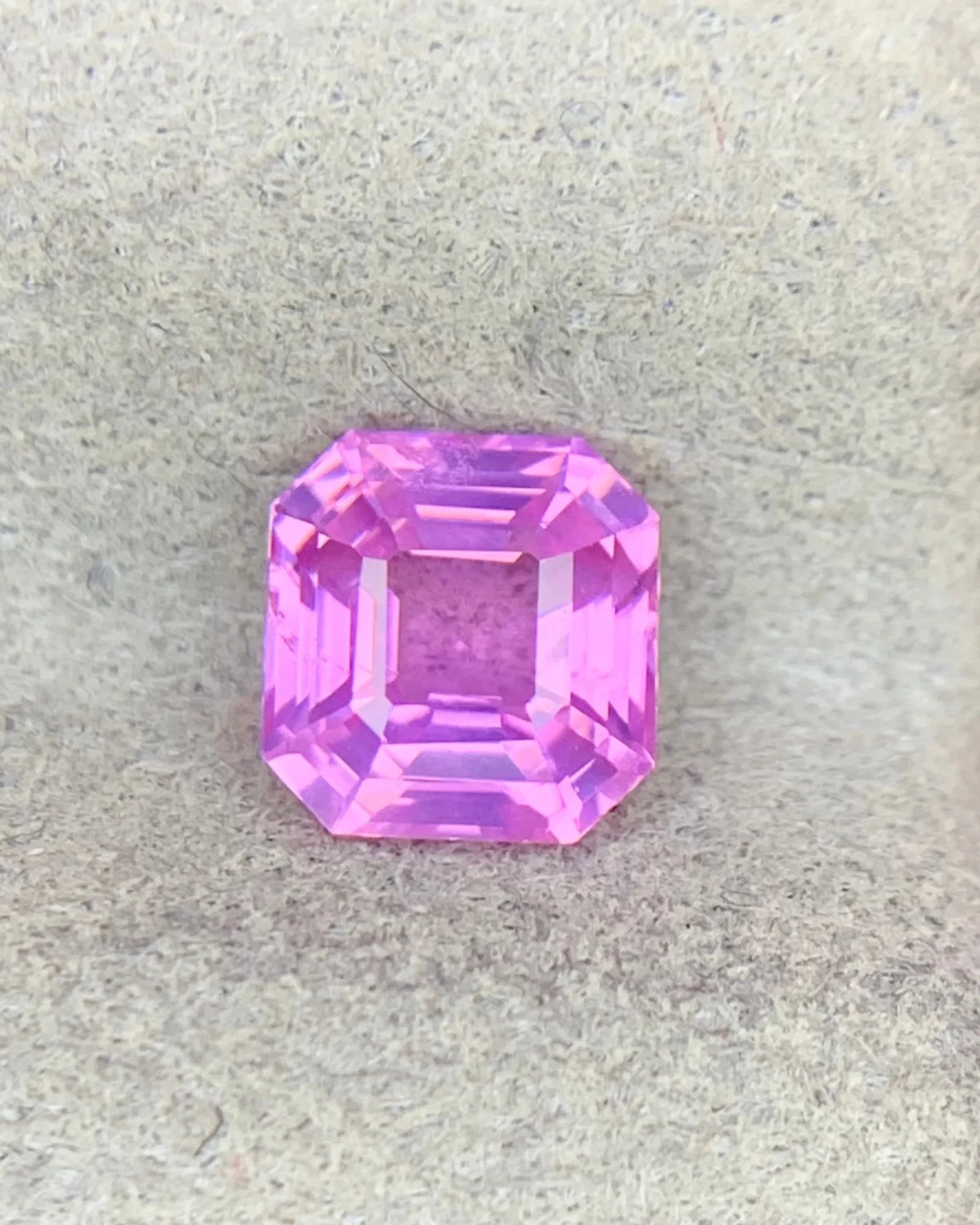 Natural Lavender Sapphire 1.52ct Asscher close-up loose gemstone | SARATTI