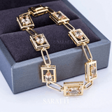 Natural Morganite Bracelet in 18K Yellow Gold Gold | Luxury Bracelet - SARATTI